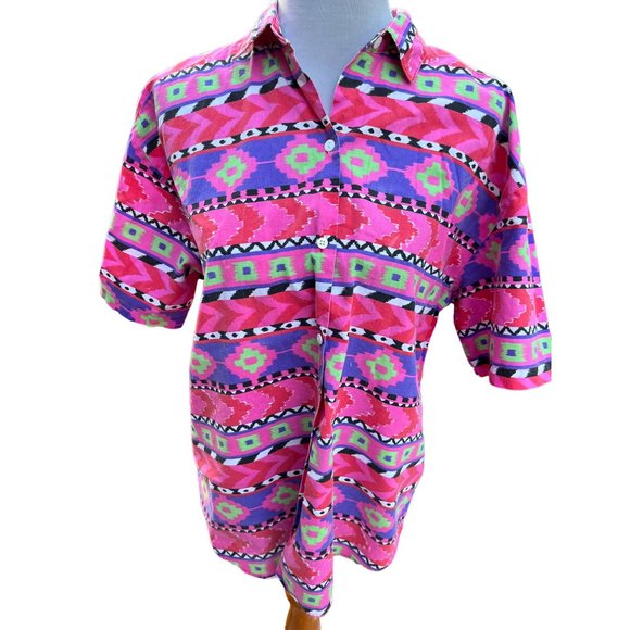 Vintage Pink Pennylane Button down Shirt Medium - Picture 6 of 8
